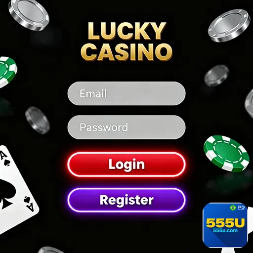 Tela de login de cassino online com destaque para dispositivo móvel